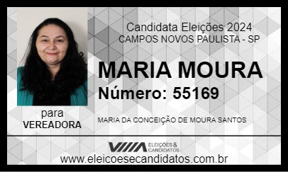 Candidato MARIA MOURA 2024 - CAMPOS NOVOS PAULISTA - Eleições