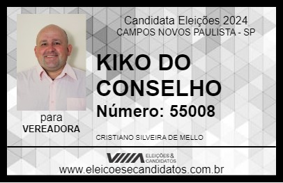 Candidato KIKO DO CONSELHO 2024 - CAMPOS NOVOS PAULISTA - Eleições