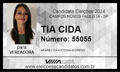 Candidato TIA CIDA 2024 - CAMPOS NOVOS PAULISTA - Eleições