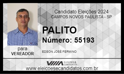 Candidato PALITO 2024 - CAMPOS NOVOS PAULISTA - Eleições