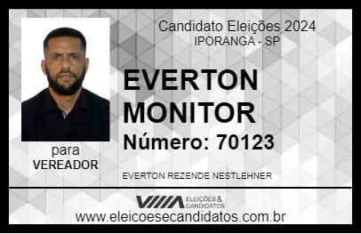 Candidato EVERTON MONITOR 2024 - IPORANGA - Eleições