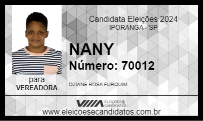 Candidato NANY 2024 - IPORANGA - Eleições