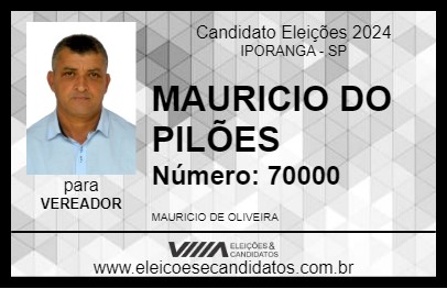 Candidato MAURICIO DO PILÕES 2024 - IPORANGA - Eleições