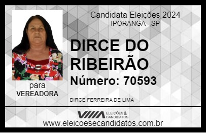 Candidato DIRCE DO RIBEIRÃO 2024 - IPORANGA - Eleições