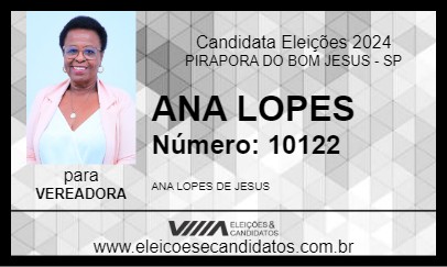 Candidato ANA LOPES 2024 - PIRAPORA DO BOM JESUS - Eleições