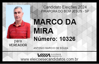 Candidato MARCO DA MIRA 2024 - PIRAPORA DO BOM JESUS - Eleições