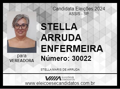 Candidato STELLA ARRUDA ENFERMEIRA 2024 - ASSIS - Eleições