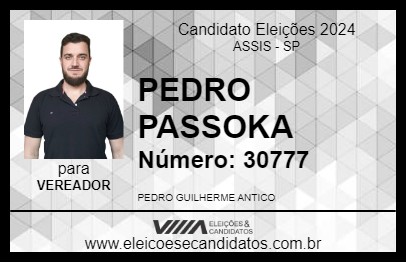 Candidato PEDRO PASSOKA 2024 - ASSIS - Eleições