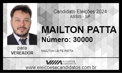 Candidato MAILTON PATTA 2024 - ASSIS - Eleições