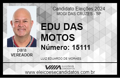 Candidato EDU DAS MOTOS 2024 - MOGI DAS CRUZES - Eleições