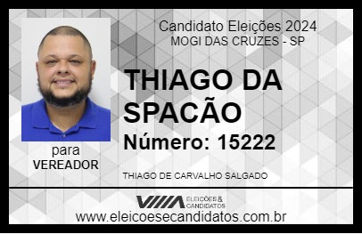 Candidato THIAGO DA SPACÃO 2024 - MOGI DAS CRUZES - Eleições