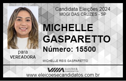 Candidato MICHELLE GASPARETTO 2024 - MOGI DAS CRUZES - Eleições