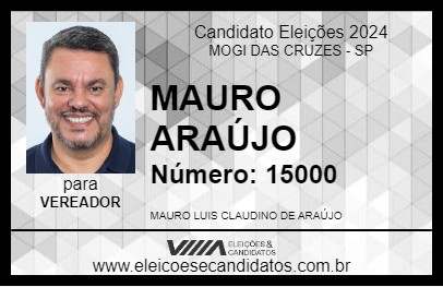 Candidato MAURO ARAÚJO 2024 - MOGI DAS CRUZES - Eleições