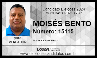 Candidato MOISÉS BENTO 2024 - MOGI DAS CRUZES - Eleições