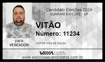 Candidato VITÃO 2024 - GUARANI D\OESTE - Eleições