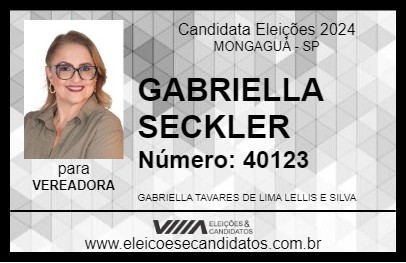 Candidato GABRIELLA SECKLER 2024 - MONGAGUÁ - Eleições