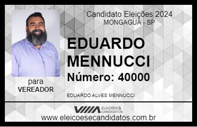 Candidato EDUARDO MENNUCCI 2024 - MONGAGUÁ - Eleições