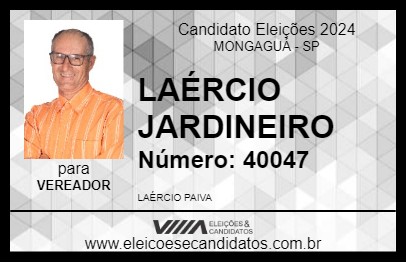 Candidato LAÉRCIO JARDINEIRO 2024 - MONGAGUÁ - Eleições