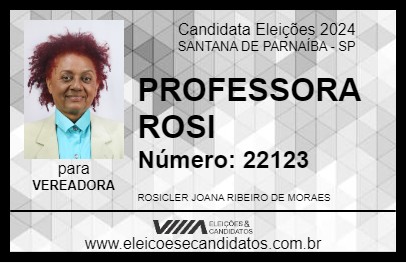 Candidato PROFESSORA ROSI 2024 - SANTANA DE PARNAÍBA - Eleições