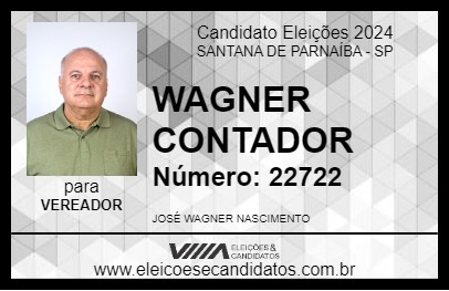 Candidato WAGNER CONTADOR 2024 - SANTANA DE PARNAÍBA - Eleições