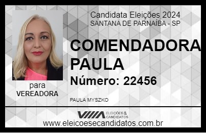 Candidato COMENDADORA PAULA 2024 - SANTANA DE PARNAÍBA - Eleições