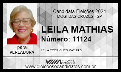 Candidato LEILA MATHIAS 2024 - MOGI DAS CRUZES - Eleições