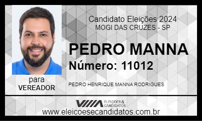 Candidato PEDRO MANNA 2024 - MOGI DAS CRUZES - Eleições