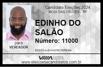 Candidato EDINHO DO SALÃO 2024 - MOGI DAS CRUZES - Eleições