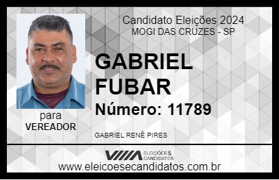 Candidato GABRIEL FUBAR 2024 - MOGI DAS CRUZES - Eleições