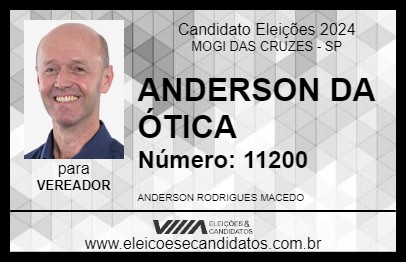 Candidato ANDERSON DA ÓTICA 2024 - MOGI DAS CRUZES - Eleições