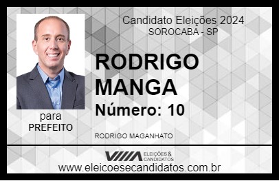 Candidato RODRIGO MANGA 2024 - SOROCABA - Eleições