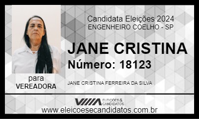 Candidato JANE CRISTINA 2024 - ENGENHEIRO COELHO - Eleições