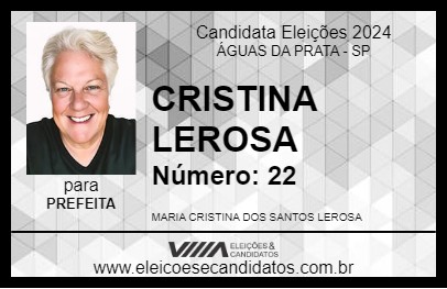 Candidato CRISTINA LEROSA 2024 - ÁGUAS DA PRATA - Eleições