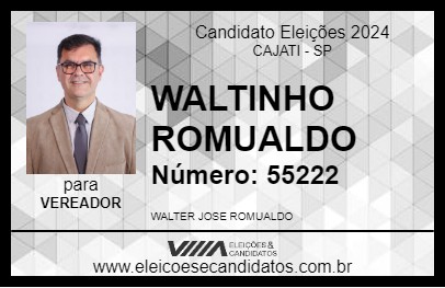 Candidato WALTINHO ROMUALDO 2024 - CAJATI - Eleições