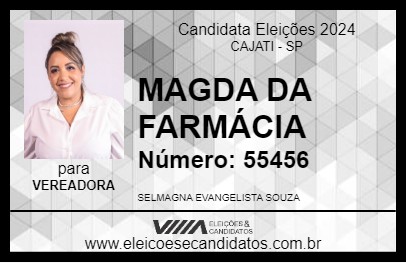 Candidato MAGDA DA FARMÁCIA 2024 - CAJATI - Eleições