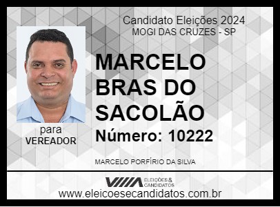 Candidato MARCELO BRAS DO SACOLÃO 2024 - MOGI DAS CRUZES - Eleições