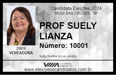 Candidato PROF SUELY LIANZA 2024 - MOGI DAS CRUZES - Eleições