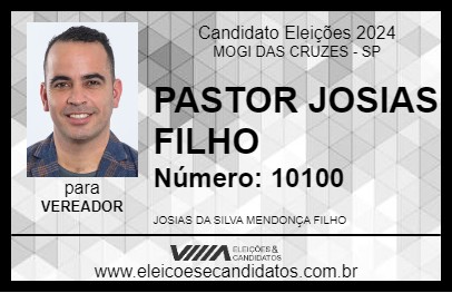 Candidato PASTOR JOSIAS FILHO 2024 - MOGI DAS CRUZES - Eleições