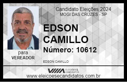 Candidato EDSON CAMILLO 2024 - MOGI DAS CRUZES - Eleições