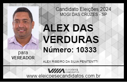 Candidato ALEX DAS VERDURAS 2024 - MOGI DAS CRUZES - Eleições