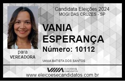 Candidato VANIA ESPERANÇA 2024 - MOGI DAS CRUZES - Eleições