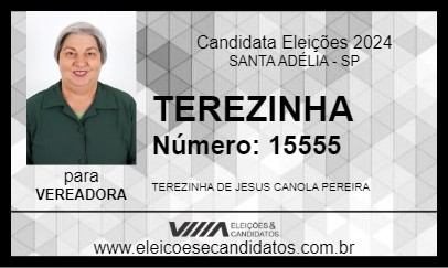 Candidato TEREZINHA 2024 - SANTA ADÉLIA - Eleições