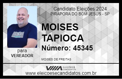 Candidato MOISES TAPIOCA 2024 - PIRAPORA DO BOM JESUS - Eleições