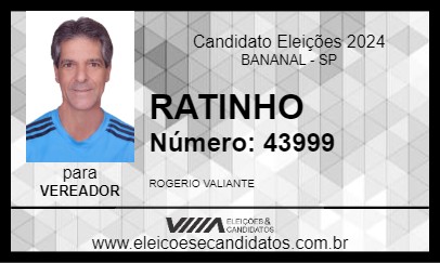 Candidato RATINHO 2024 - BANANAL - Eleições