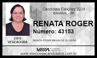 Candidato RENATA ROGER 2024 - BANANAL - Eleições