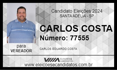 Candidato CARLOS  COSTA 2024 - SANTA ADÉLIA - Eleições