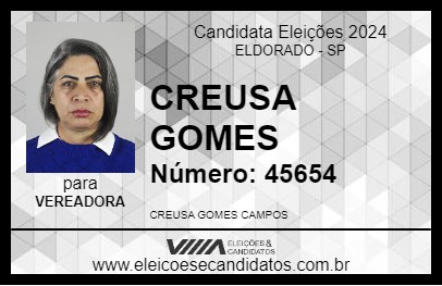 Candidato CREUSA GOMES 2024 - ELDORADO - Eleições