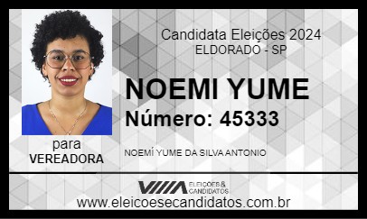 Candidato NOEMI YUME 2024 - ELDORADO - Eleições