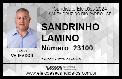 Candidato SANDRINHO LAMINO 2024 - SANTA CRUZ DO RIO PARDO - Eleições