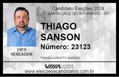 Candidato THIAGO SANSON 2024 - SANTA CRUZ DO RIO PARDO - Eleições